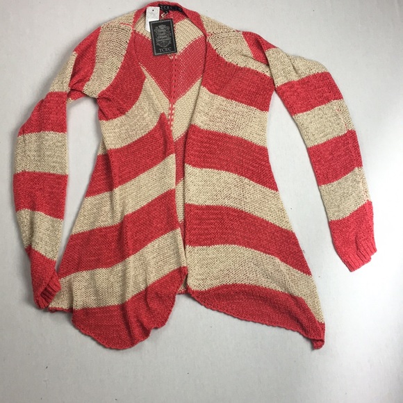 TCEC Sweaters - Coral and beige knit sweater BNWT